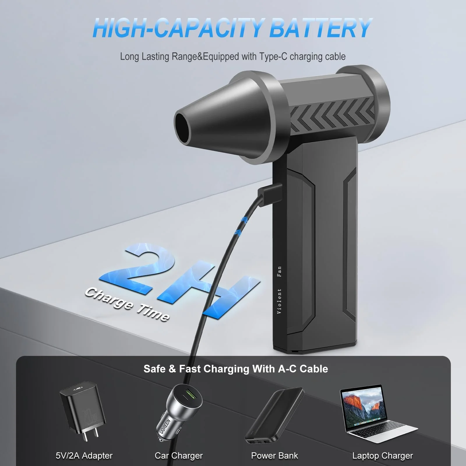 Електрична повітродувка Cosyall 4 швидкості 160,000 rpm 10,000 mAh, фото №4