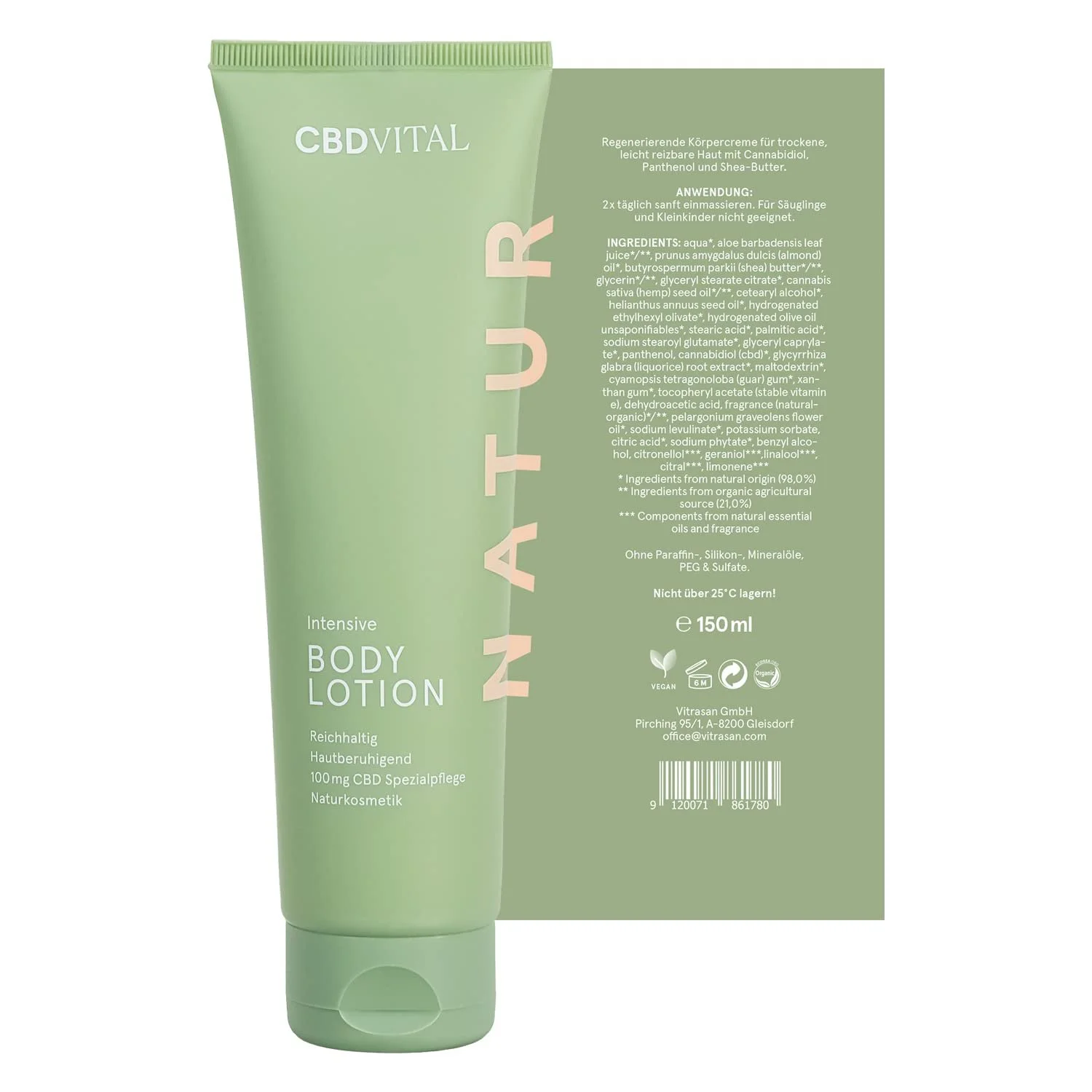 Лосьйон для тіла Інтенсивний CBD для сухої та чутливої шкіри, органічна натуральна косметика, фото №2