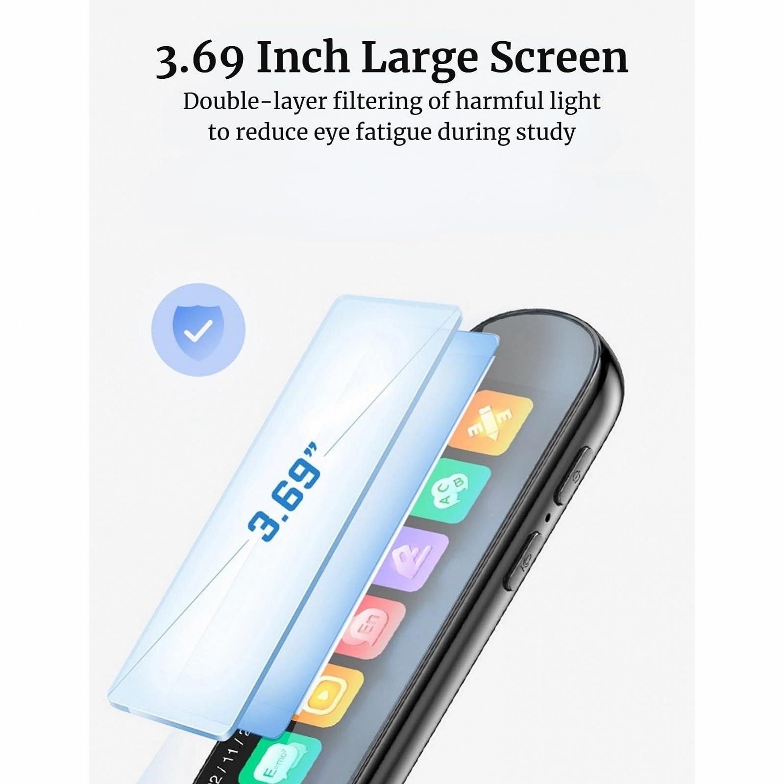 Ручка для сканирования переводов, Мобильный сканер, Ручка-словарь для чтения, 3.69-дюймовый HD сенсорный экран, Портативное устройство для голосового перевода с видеопроекцией для учебных поездок, фото №6