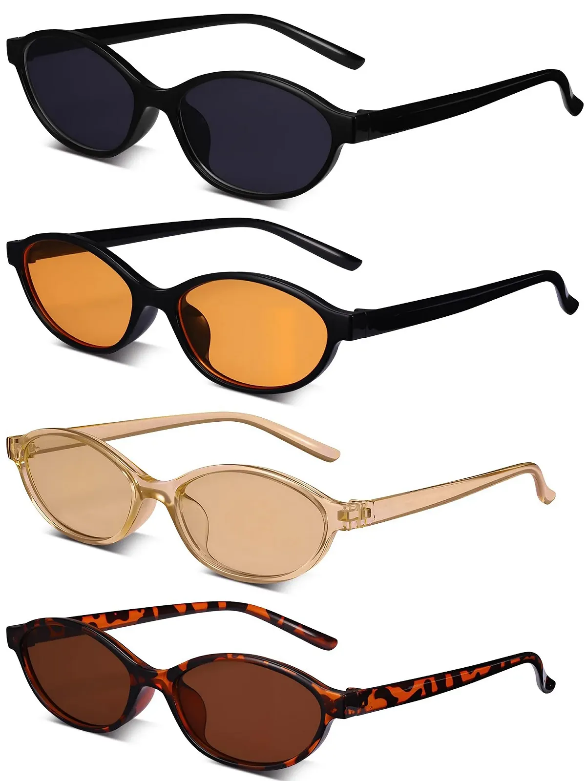 Солнцезащитные очки овальные Zuimei в стиле ретро 90-х, узкие, фото №1