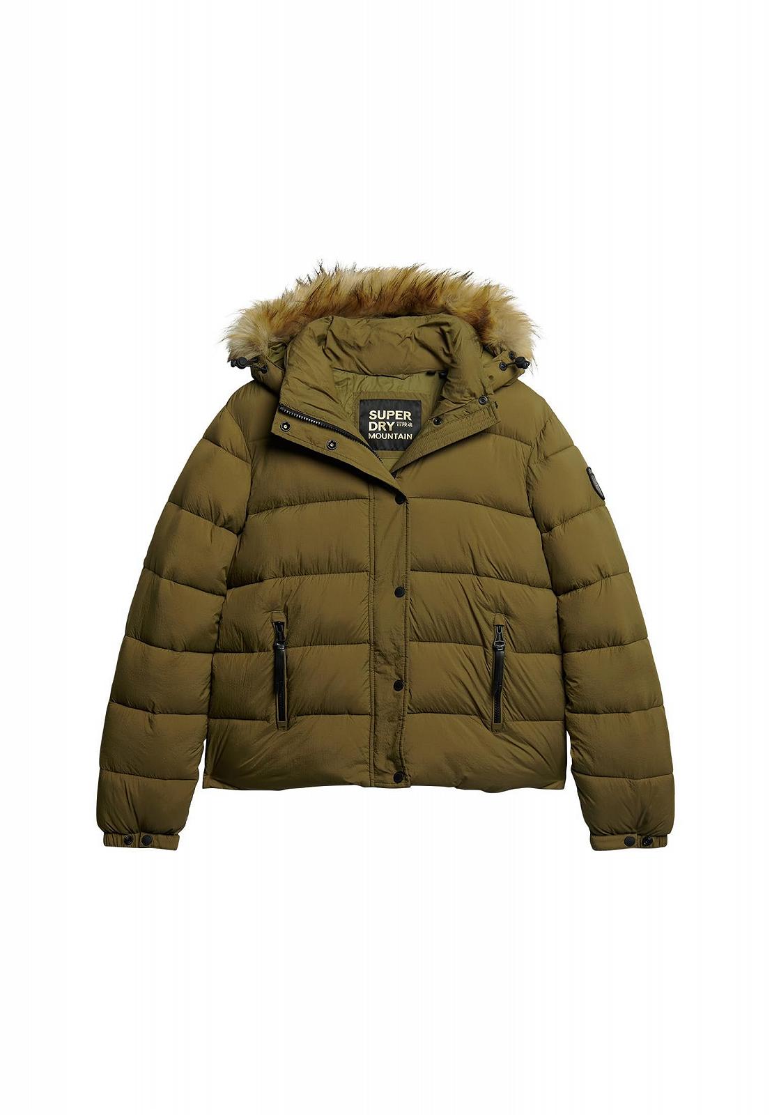 Куртка Superdry Пуховик з коротким капюшоном та штучним хутром Жіночий, фото №1