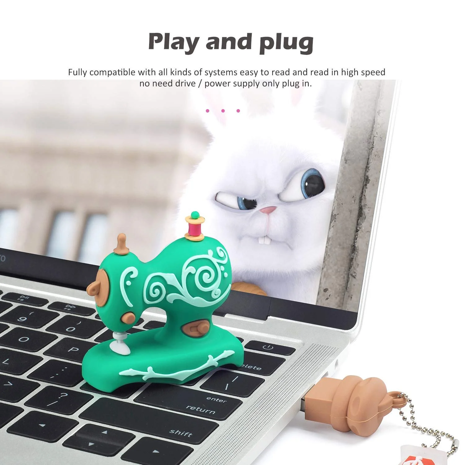 USB-накопичувач 32GB Sewing Machine Green, фото №3 USB-накопичувач 32GB Sewing Machine Green, фото №3