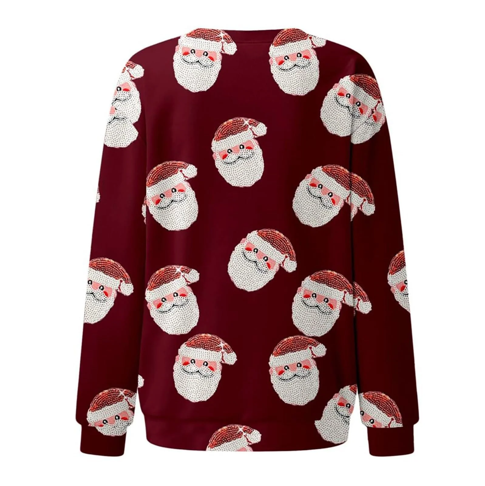 Женская новогодняя толстовка HUIFUAO Санта Клаус Круглый вырез Длинный рукав, фото №4 Женская новогодняя толстовка HUIFUAO Санта Клаус Круглый вырез Длинный рукав, фото №4