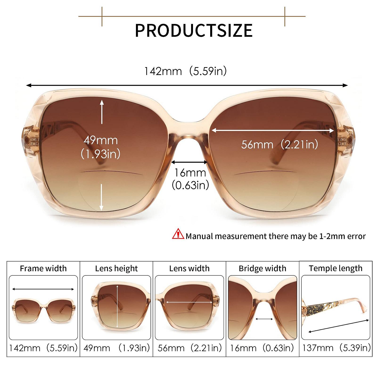 Сонцезахисні окуляри для читання JM Bifocal, великі лінзи для читання для жінок, захист від ультрафіолету для вулиці, фото №5