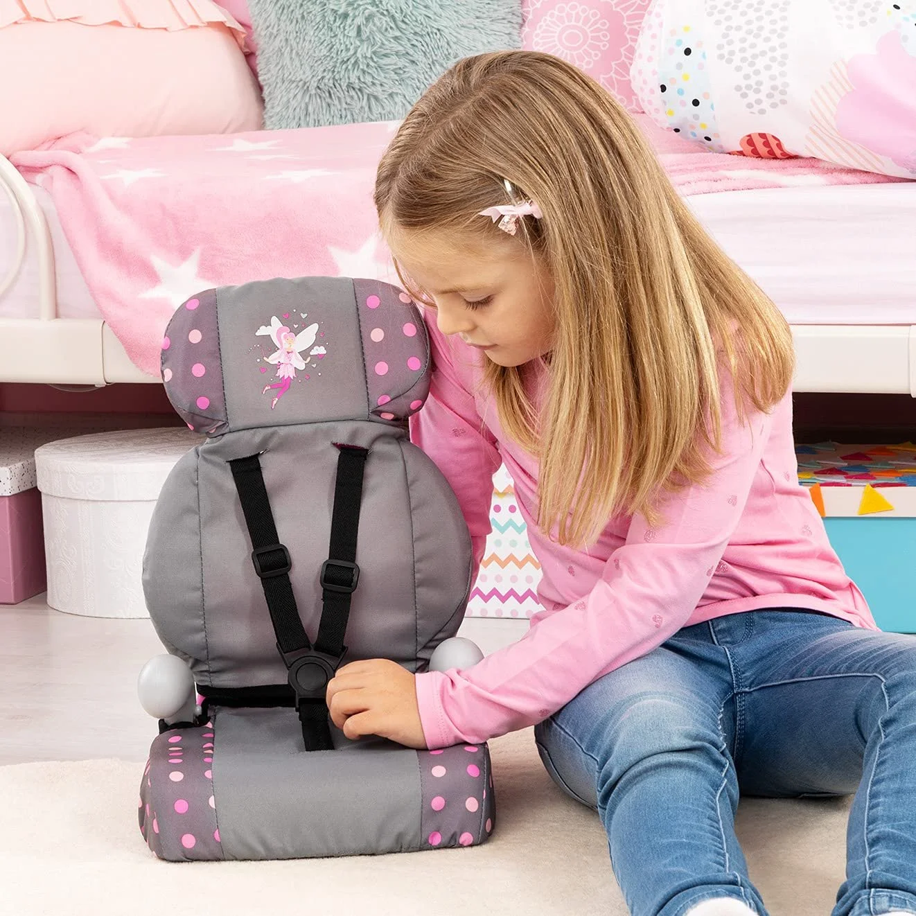 Автокресло для куклы Bayer Design Deluxe с ремешком и подлокотником, фото №6