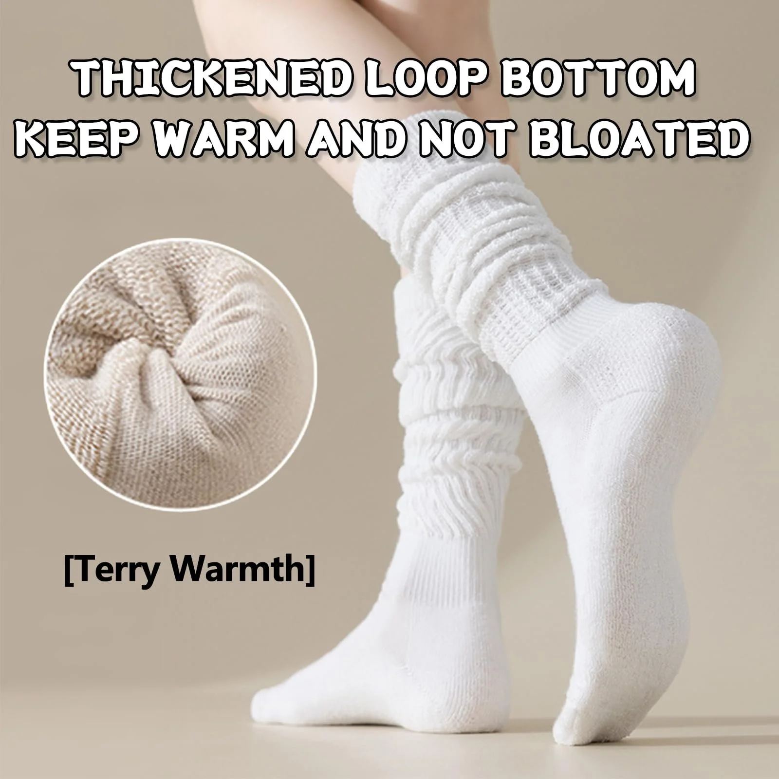 Жіночі в'язані шкарпетки до коліна (3 пари) для зими, фото №4