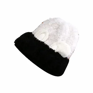 Шапка-бини Ldabrye Y2k с приспущенным верхом для подростков, эластичная, с бусинами, защита ушей кролика, зимняя, для взрослых, для катания на лыжах и велоспорта - Фото 1