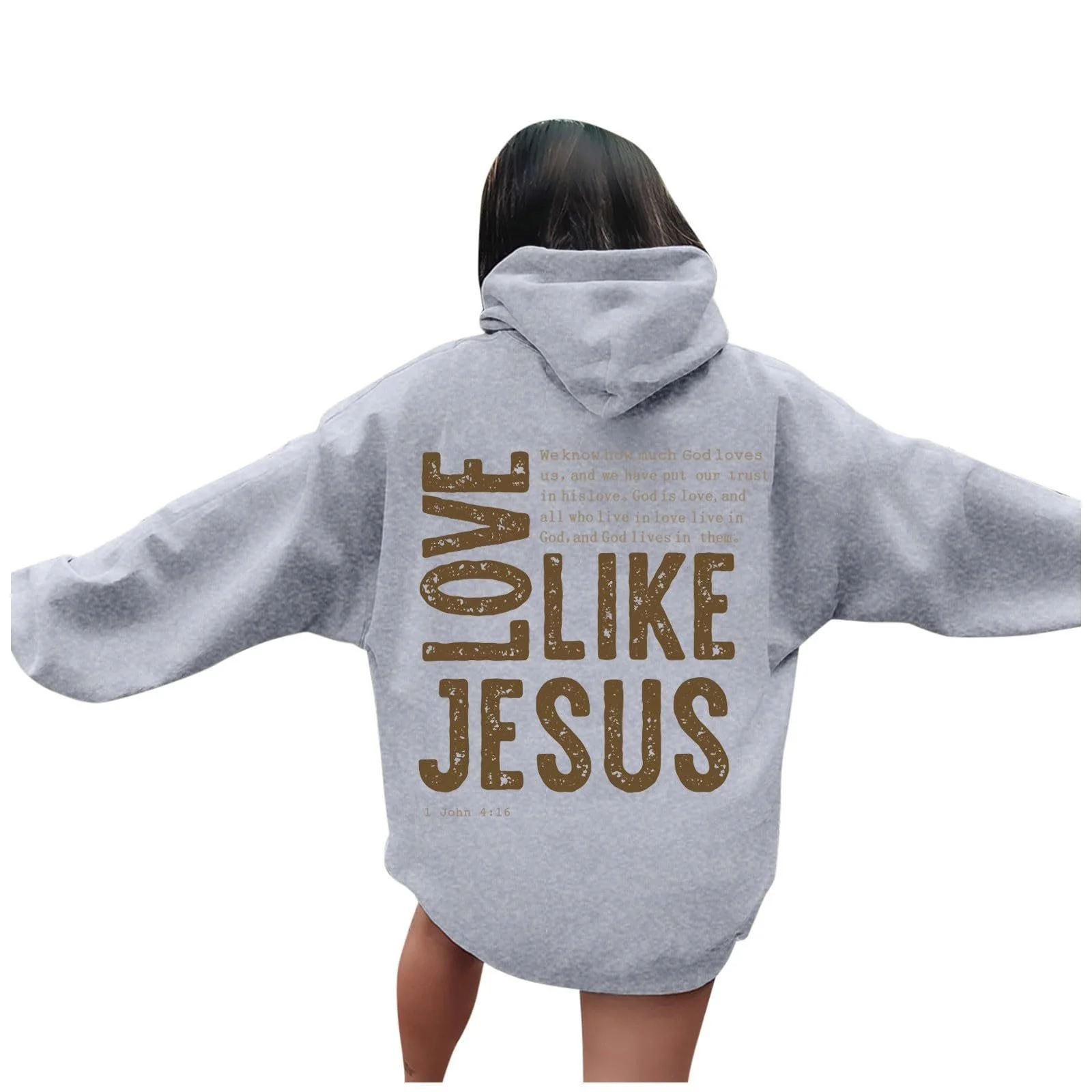 Жіночий пуловер з капюшоном Oversize, фото №1