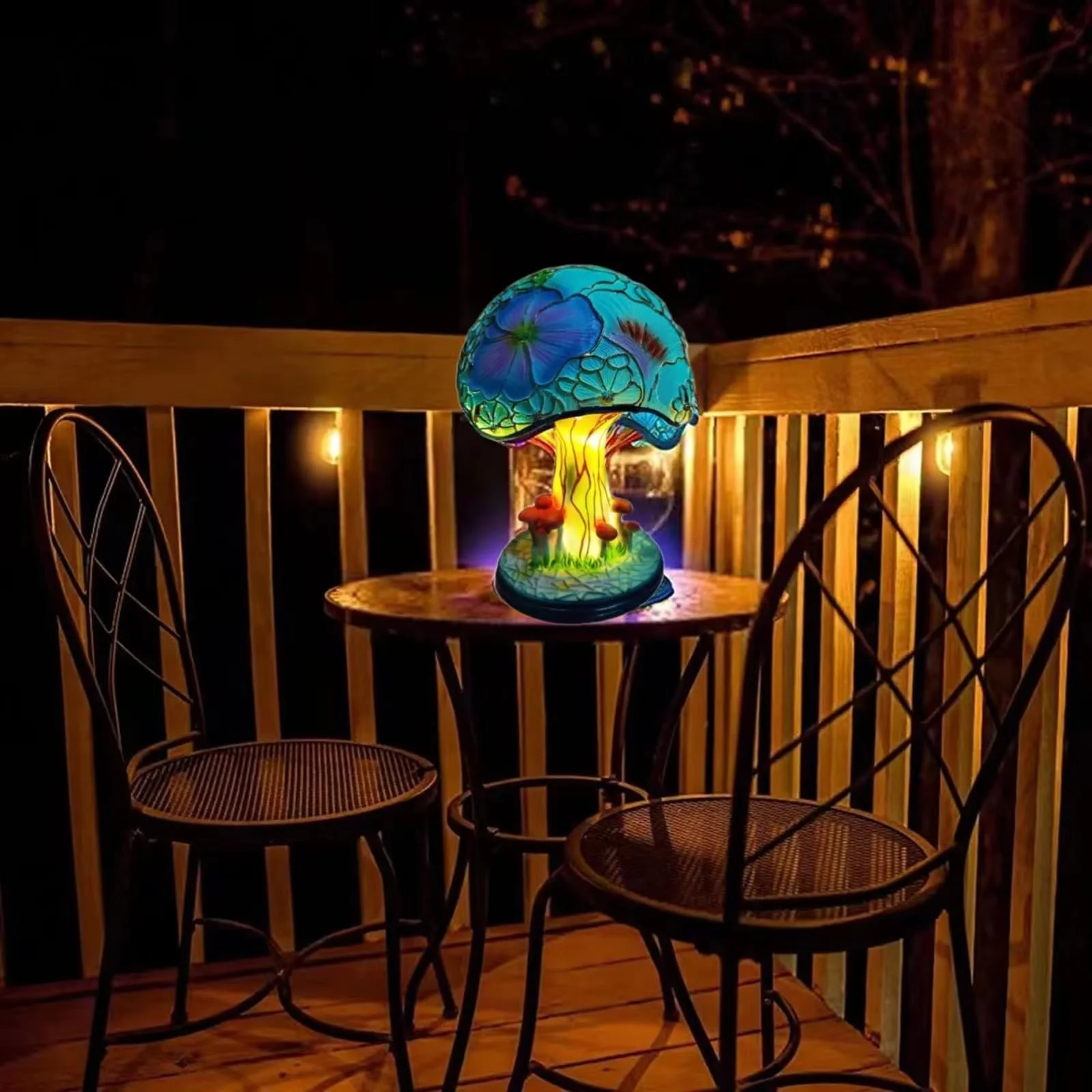 Настільна лампа Vintage Серія рослин із полірезину Гриб 20 см ретро багатоколірна, фото №7