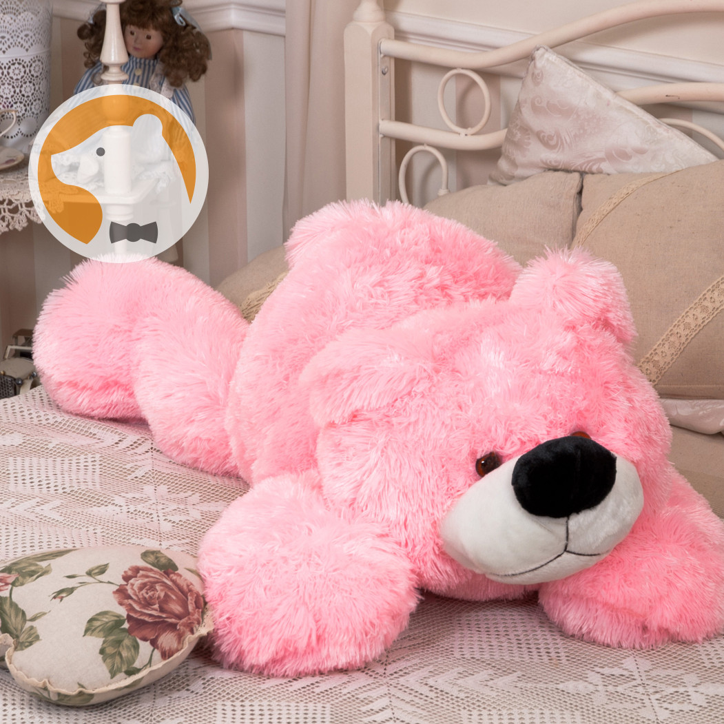 Мічна іграшка 1000plus плушевий мишка Умка лежаючий середній, 80 см, рожевий, фото №1