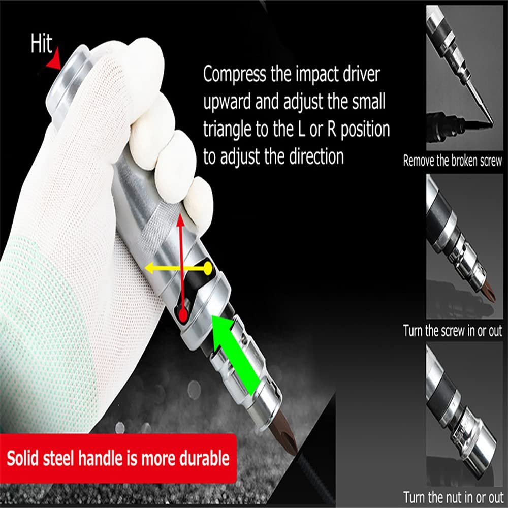 Набір викруток Impact, 12 штук, ручний зворотній ударний комплект, фото №2