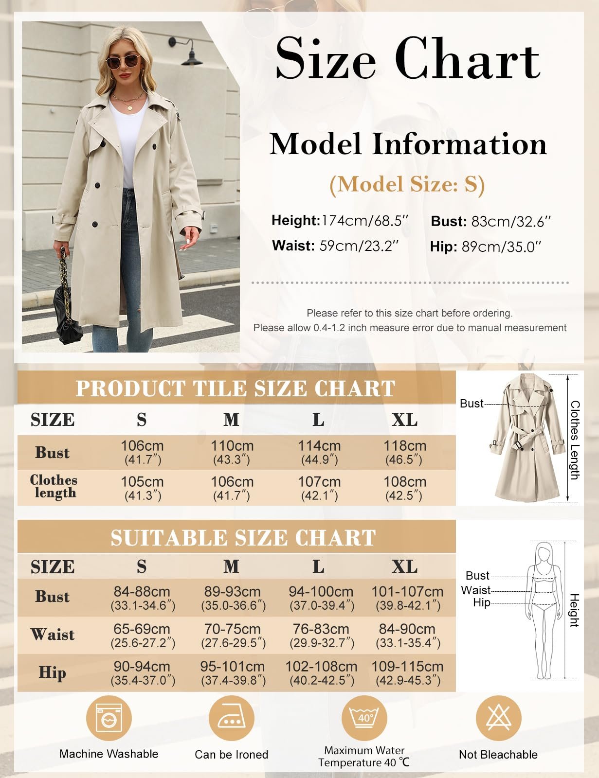 Тренч Vancavoo Жіночий Довгий Перехідний, фото №6