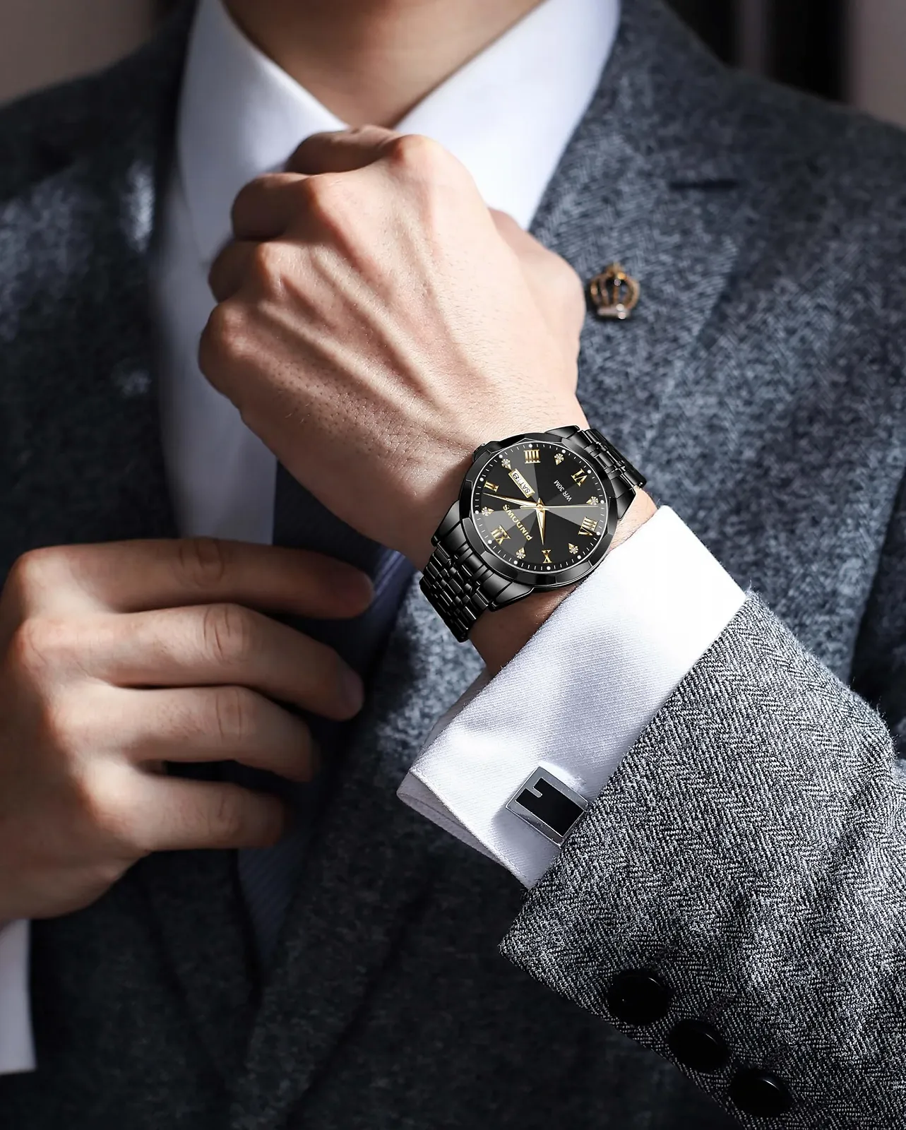 Чоловічий годинник PINDOWS Кварцовий Аналоговий Водонепроникний, фото №5