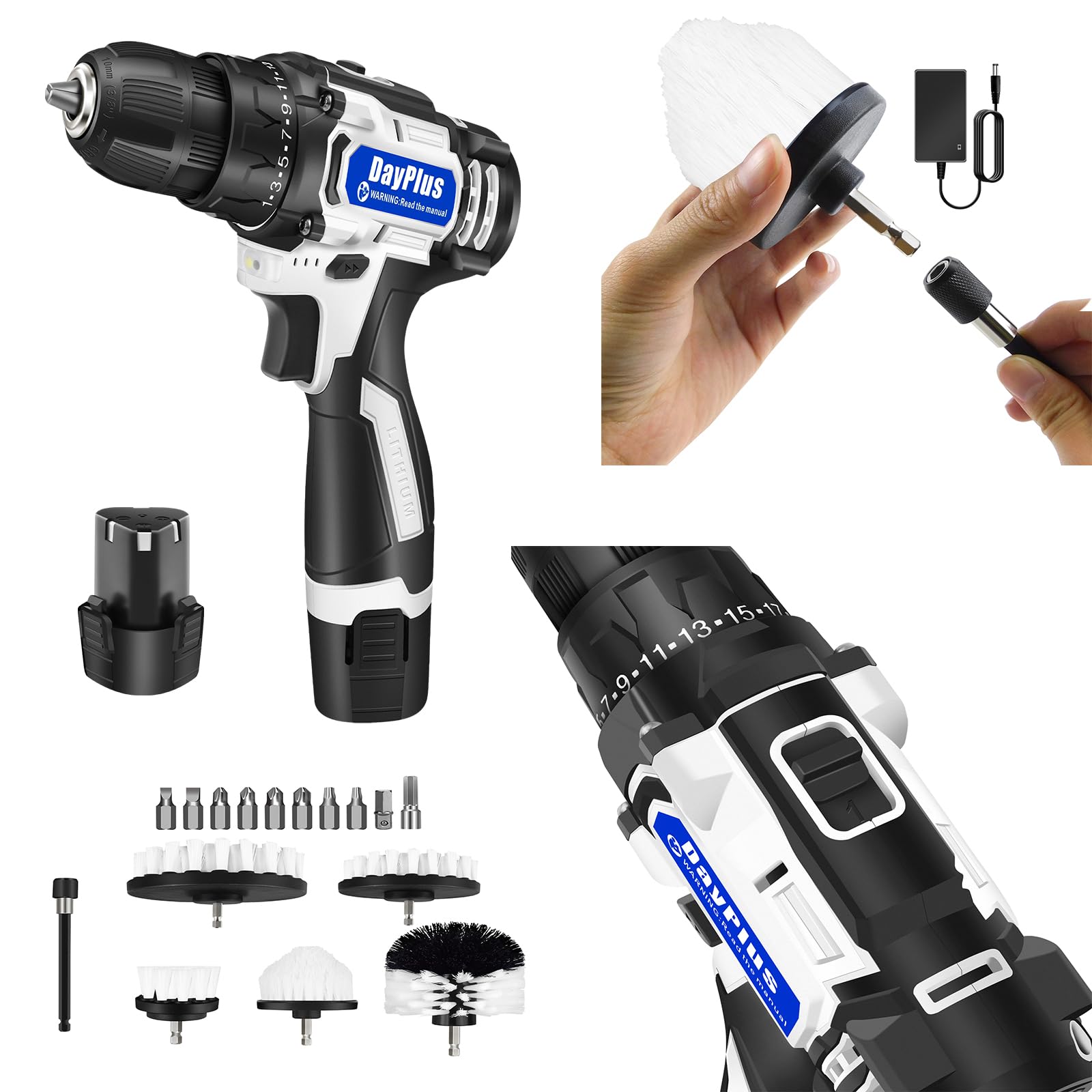 Акумуляторний дриль Шурупокрут 12V 18+1 Drehmoment 2 Швидкості LED-ліхтарик, фото №1