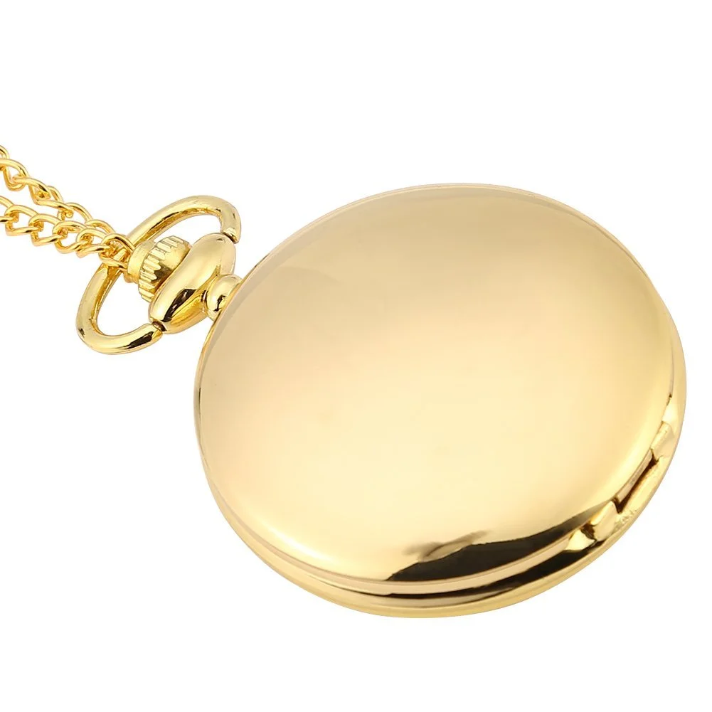 Класичний кварцовий аналоговий гладкий кишеньковий годинник-підвіска з ланцюжком, фото №3