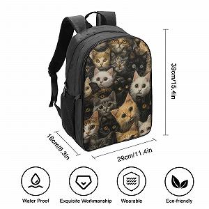 Рюкзак Школьный MXRMXR Cute Cat для Девочек Подростков для Начальной Школы Детский Повседневный 40 x 28 x 16 см, Стиль synthetic.ua - Фото 1