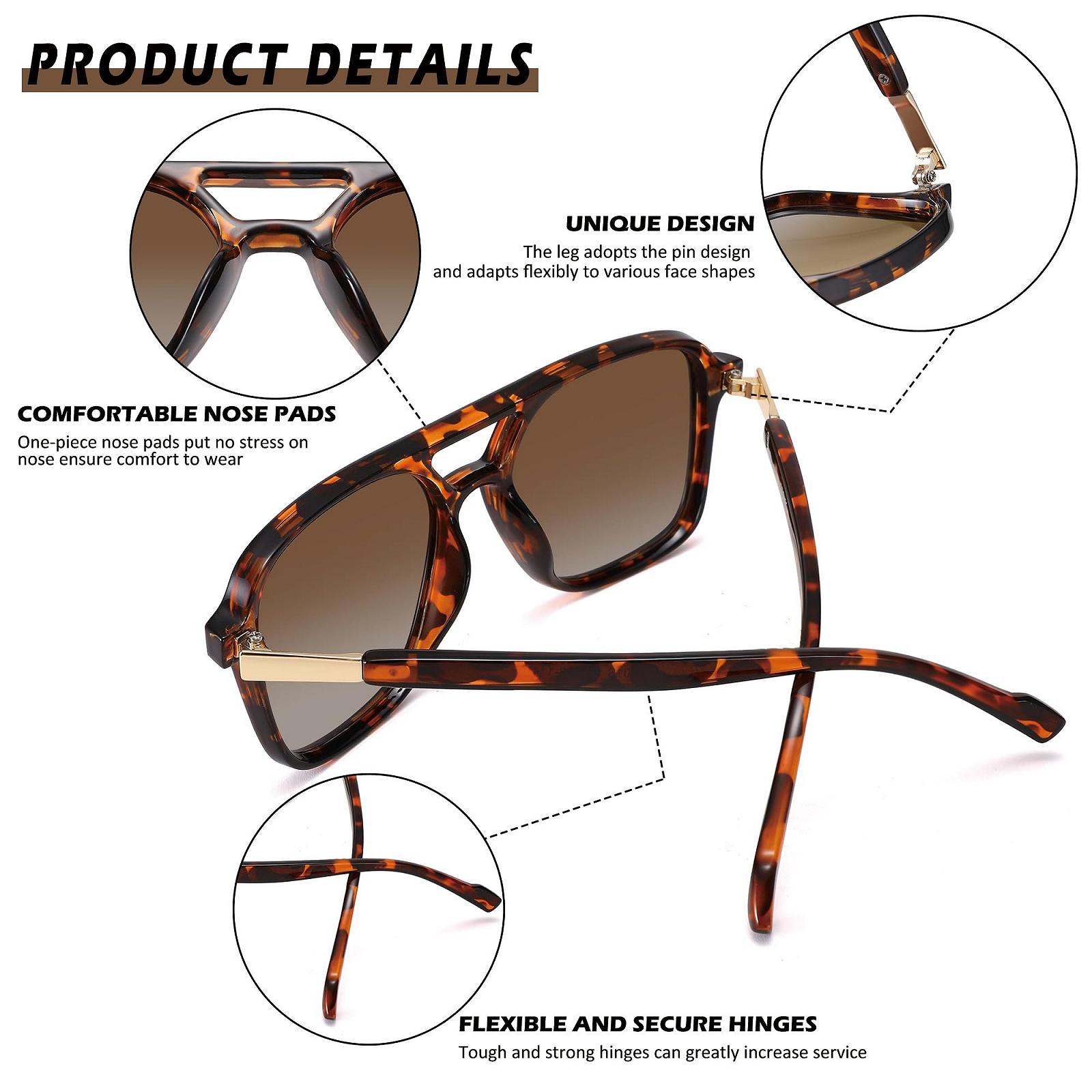 Вінтажні поляризовані сонцезахисні окуляри-авіатори Pro Acme для жінок і чоловіків, фото №5