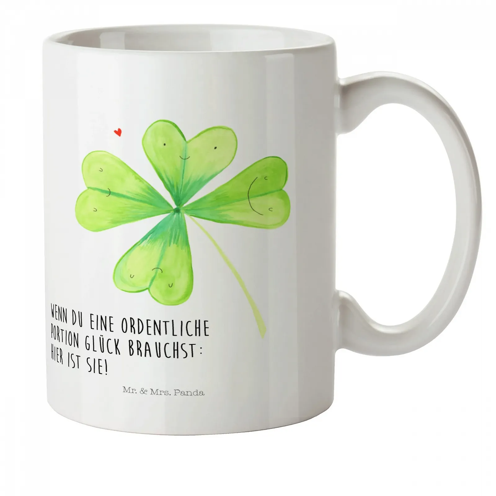 Чашка Mr. & Mrs. Panda Квітка Конюшина, пластикова чашка, щасливий талісман, фото №1