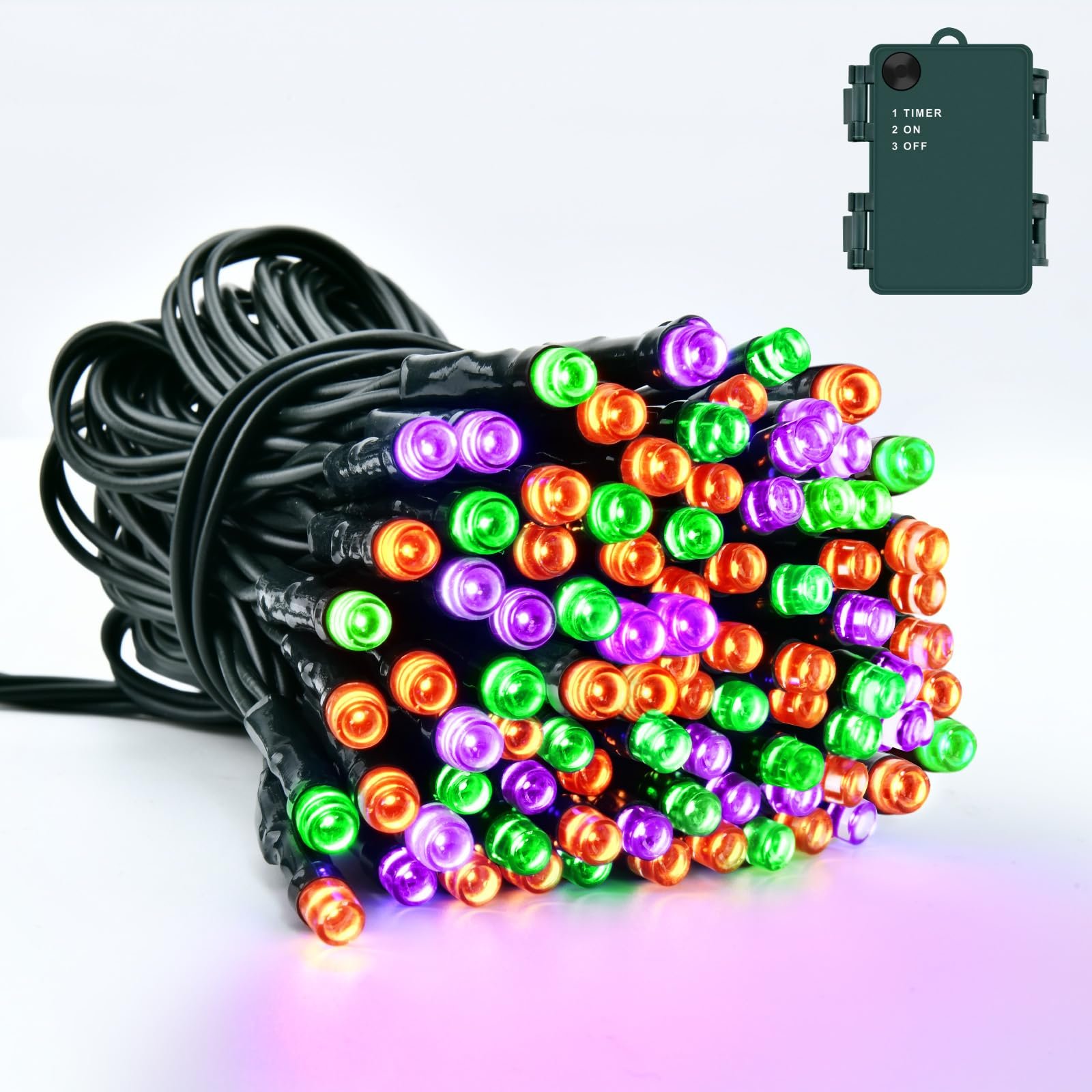 Гірлянда Dalugo, 5 м, 50 LED, помаранчевий, фіолетовий, зелений, для Гелловіну, фото №1
