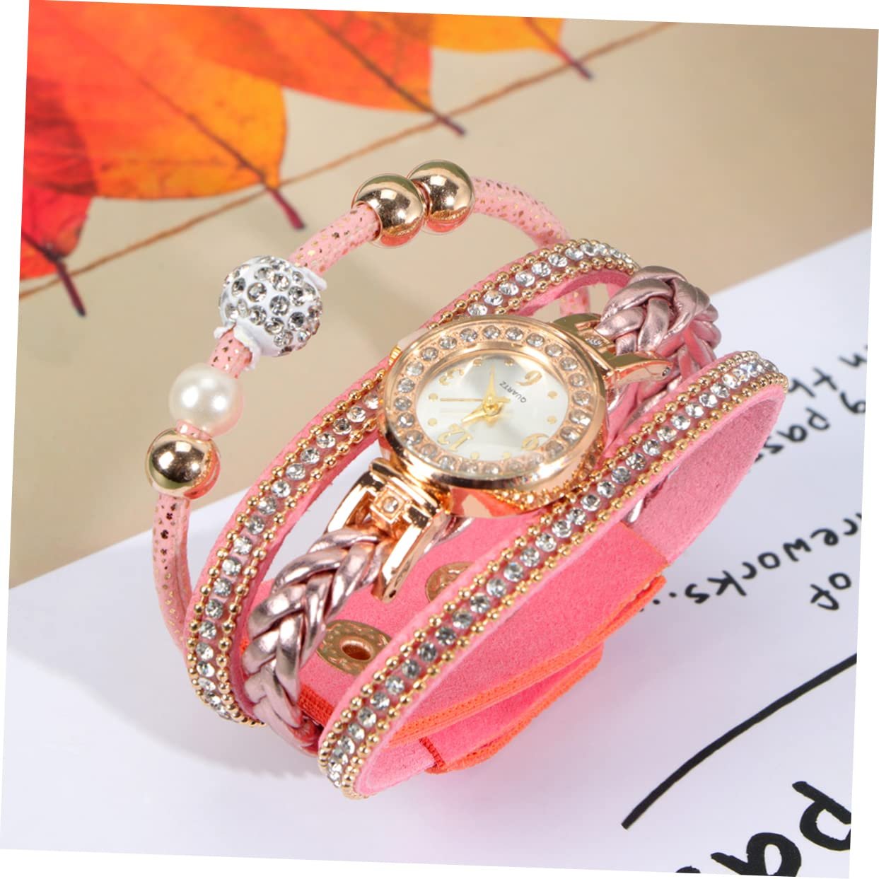 Годинник жіночий Beaupretty з плетеним браслетом та ланцюжком, кварцовий механізм, фото №9