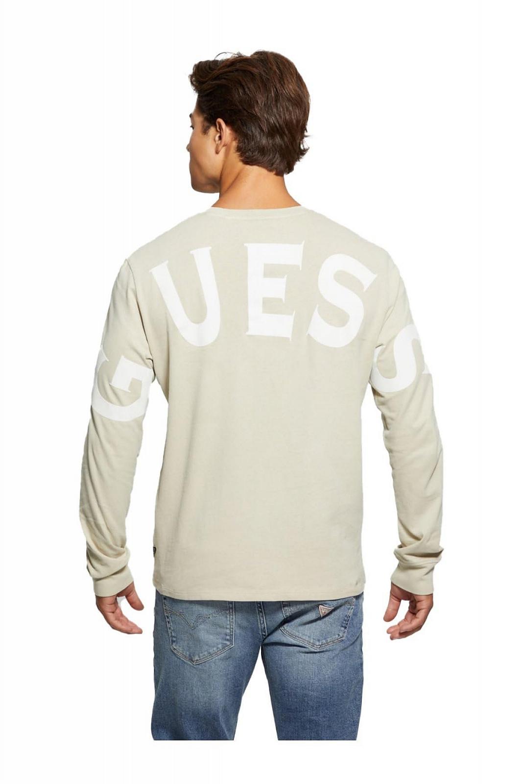 Чоловічий лонгслів Guess - Back & Sleeve Logo - Бежевий - L, фото №2