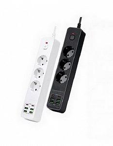 Мережевий фільтр живлення BKL 03 подовжувач 2м на 3 роз'єми 4USB 2Type-C Port synthetic.ua - Фото 1