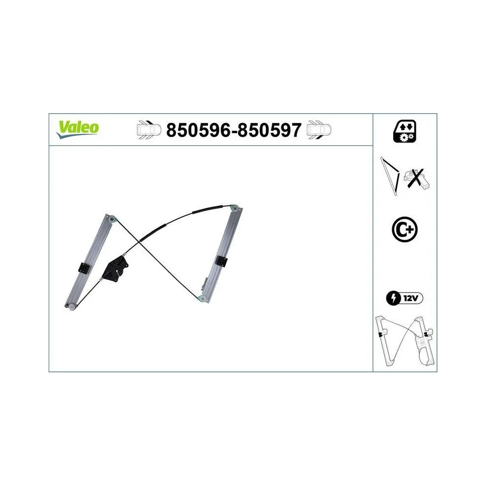 Склопідйомник VALEO 850596 AUDI SEAT передній лівий, фото №1