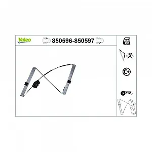 Склопідйомник VALEO 850596 AUDI SEAT передній лівий - Фото 1