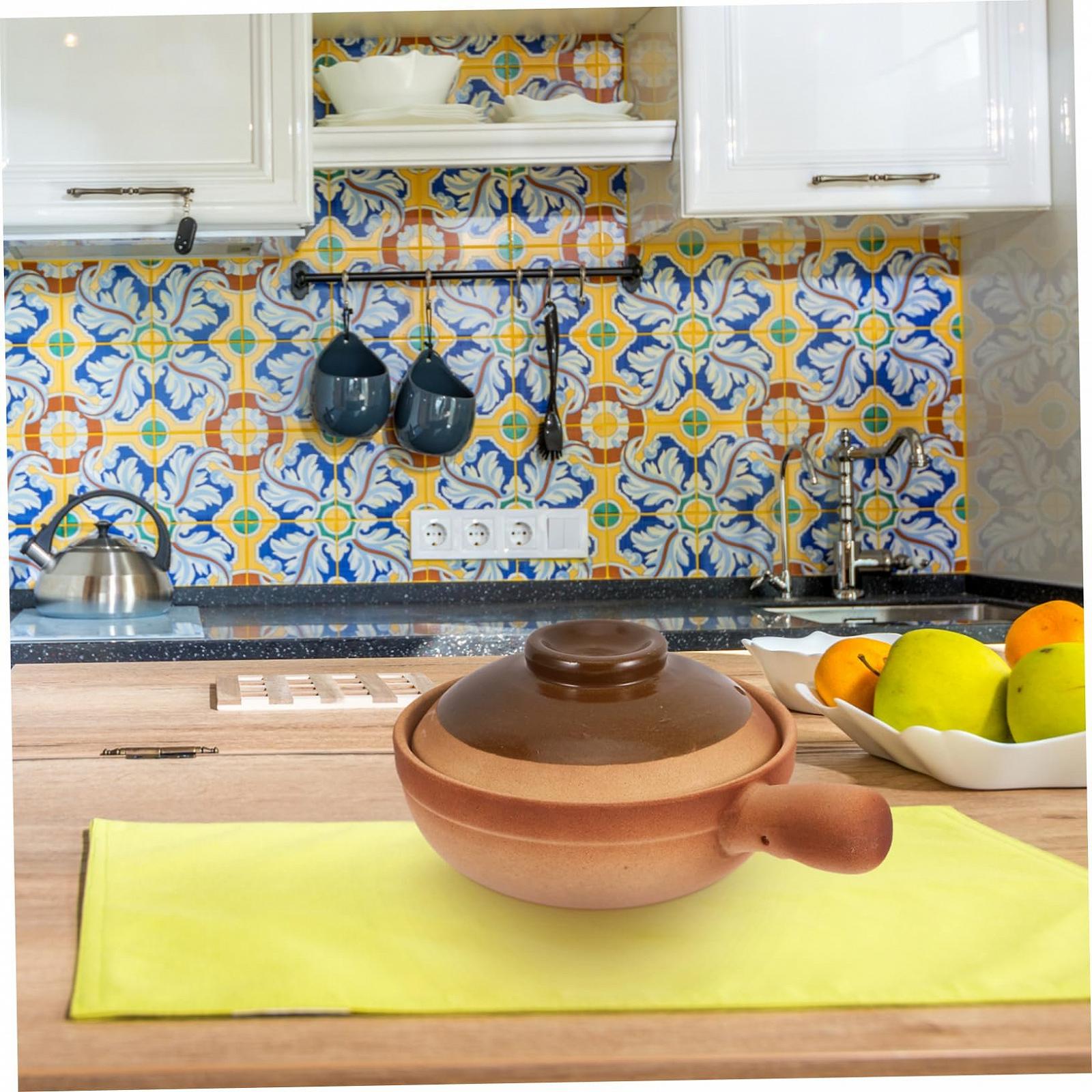 Кастрюля керамическая традиционная с крышкой для тушения и каш, фото №4