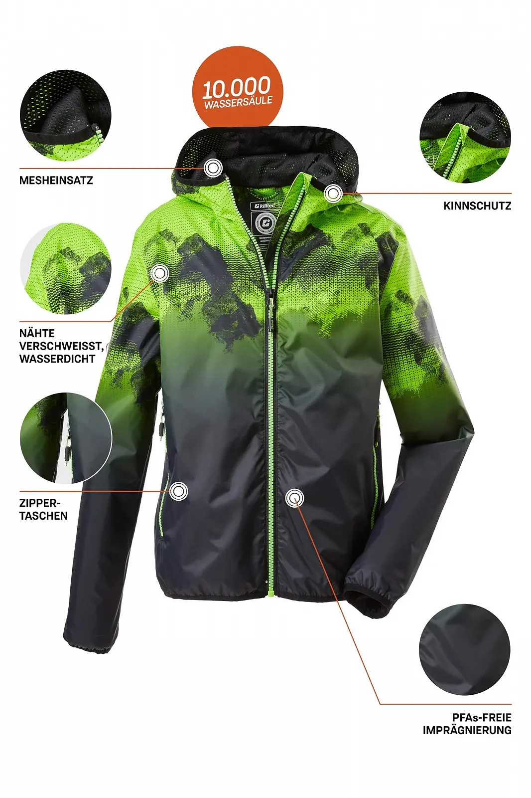 Куртка дощова Killtec Lyse Bys B Функціональна з капюшоном, фото №5