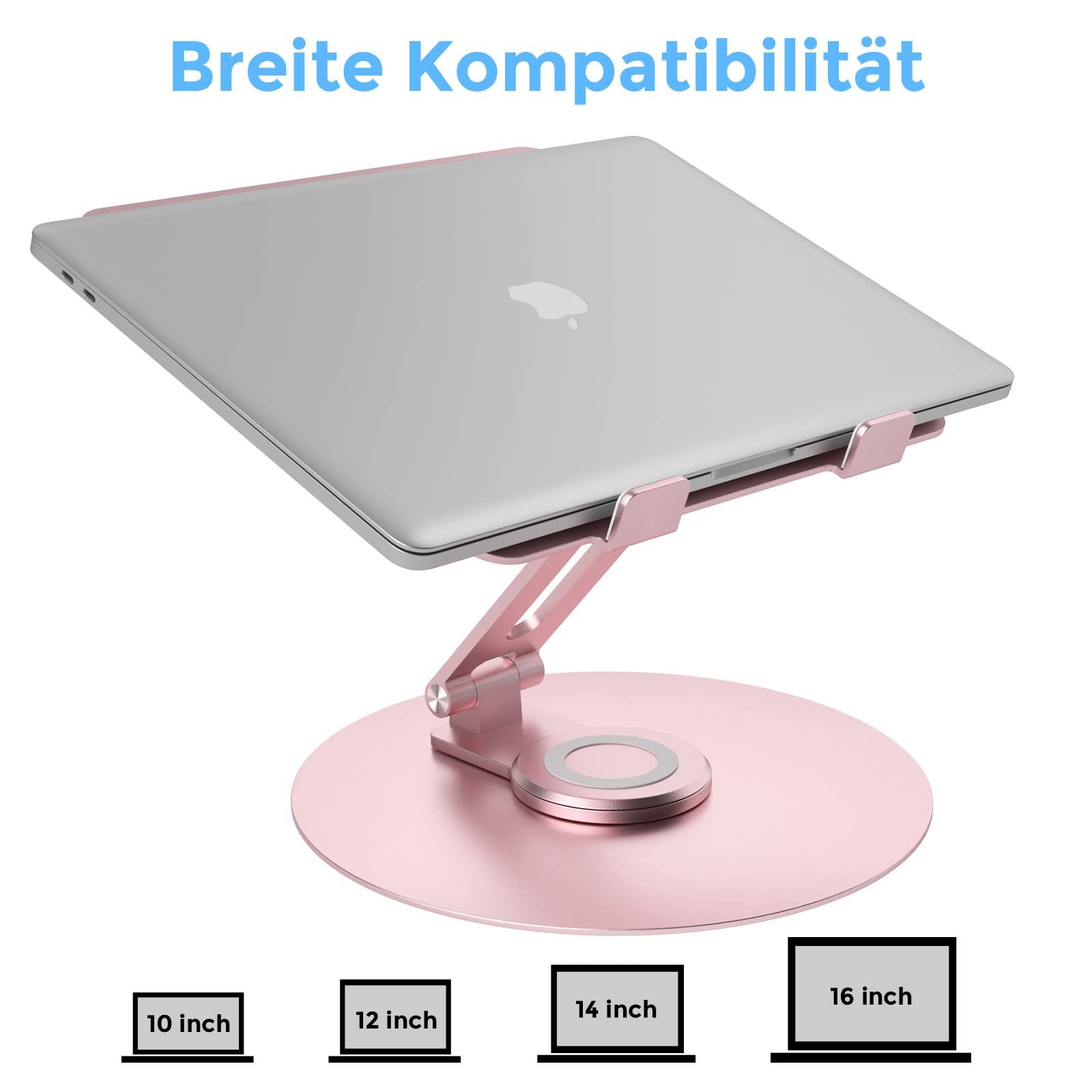 Підставка для ноутбука з круглою основою, що обертається на 360 градусів, ергономічна, фото №3 Підставка для ноутбука з круглою основою, що обертається на 360 градусів, ергономічна, фото №3