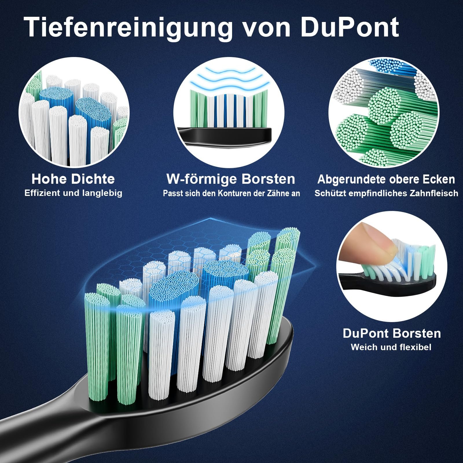 Електрична звукова зубна щітка Betterchoi 41,000 VPM 5 режимів Black, фото №4