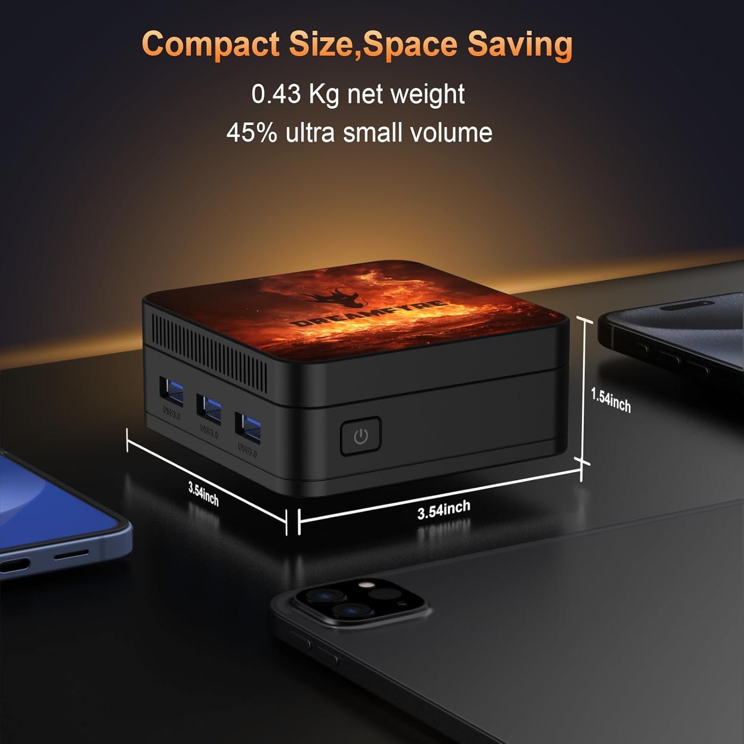Мини ПК DREAMFYRE DR06 / Intel N100 / RAM 12GB / SSD 512GB / UHD Graphics / 3 x HDMI / 2 x LAN / Wi-Fi 5 / Bluetooth 5.0 /  Windows 11 / Черный, фото №7