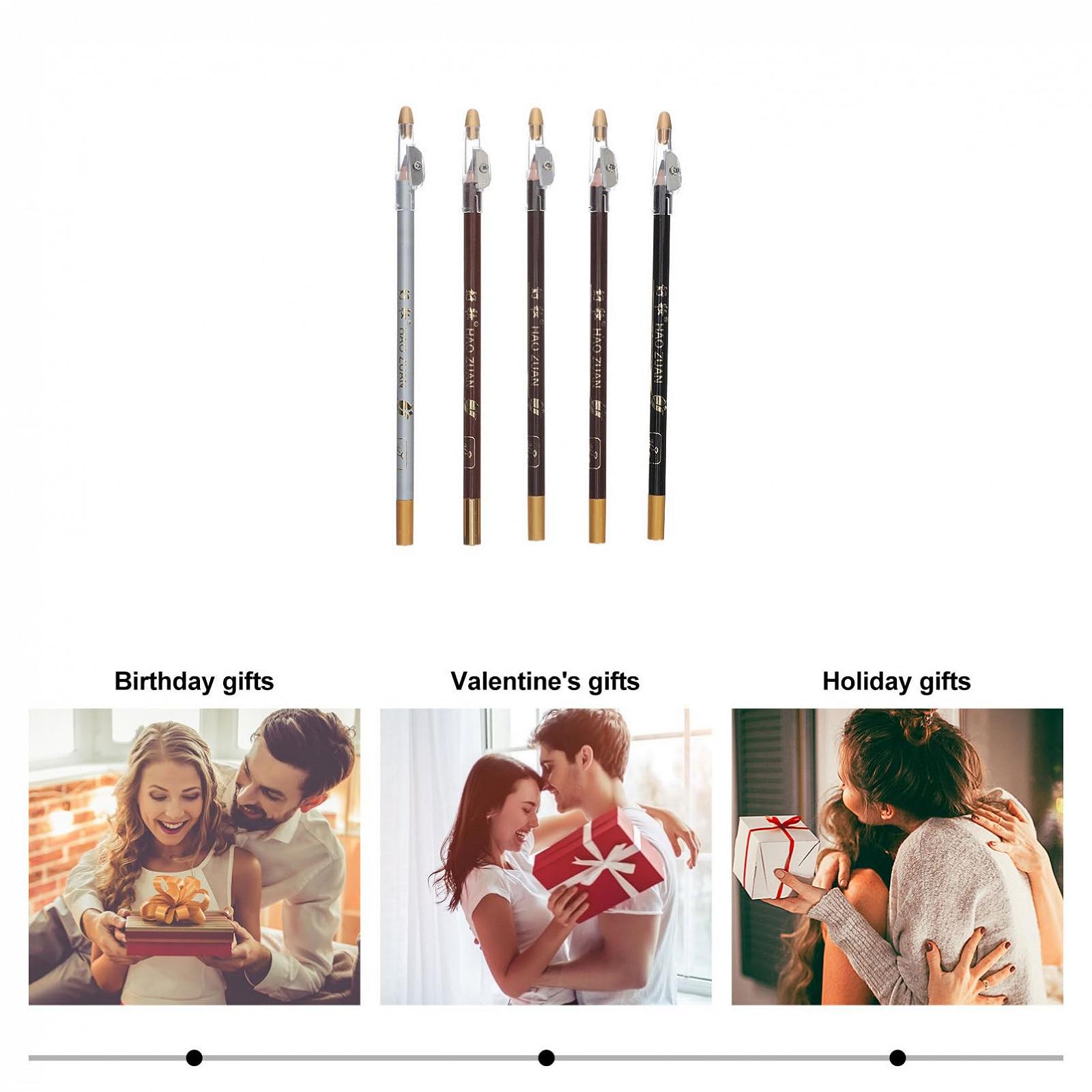 Олівець HONMEET Haozhuang для брів і підводки для очей Темно-коричневий Дерев'яний Упаковка з 5, фото №5 Олівець HONMEET Haozhuang для брів і підводки для очей Темно-коричневий Дерев'яний Упаковка з 5, фото №5