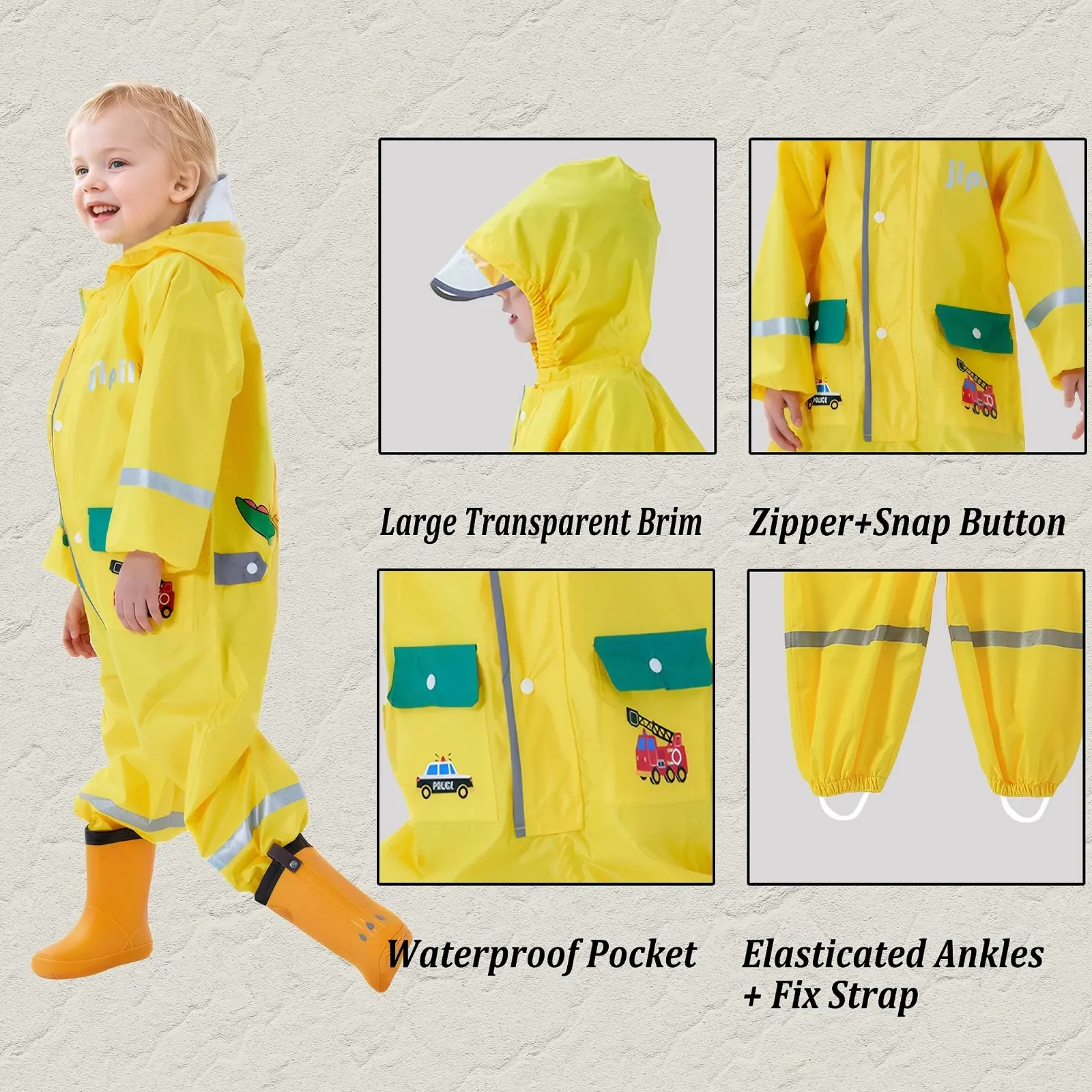 Суцільний дощовик Vckrio Дитячий, фото №3