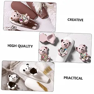 Украшения для ногтей Мишки, 5 шт., 3D наклейки, круглые стразы synthetic.ua - Фото 1
