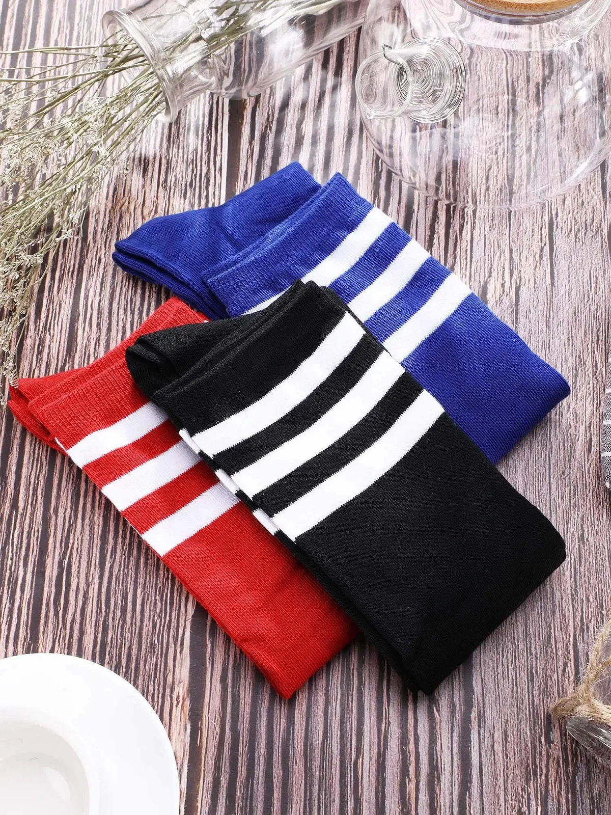 Шкарпетки Tatuo Класичні з трьома смужками, Жіночі гольфи, 3 кольори, фото №6