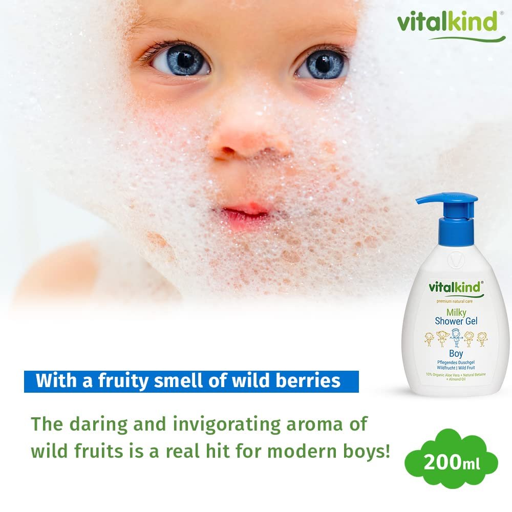 Гель-молочко для душу Vitalkind Premium Natural Care Milky Shower Gel Boy для дітей, фото №4