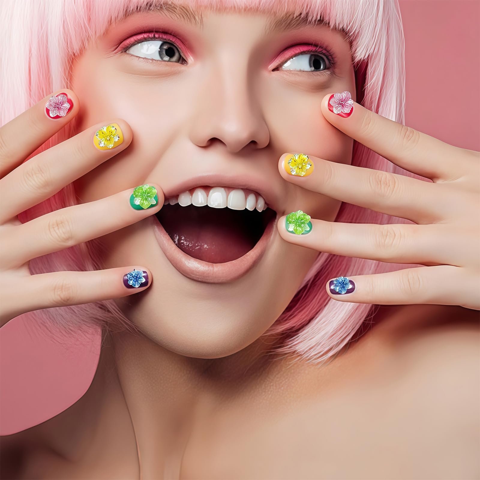 Украшения для ногтей Цветы 3D, 150 шт, Разноцветные, фото №6