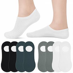 Жіночі шкарпетки-слідки Бавовняні посилені короткі шкарпетки з силіконовою вставкою, що не ковзають - 8 пар - Фото 1