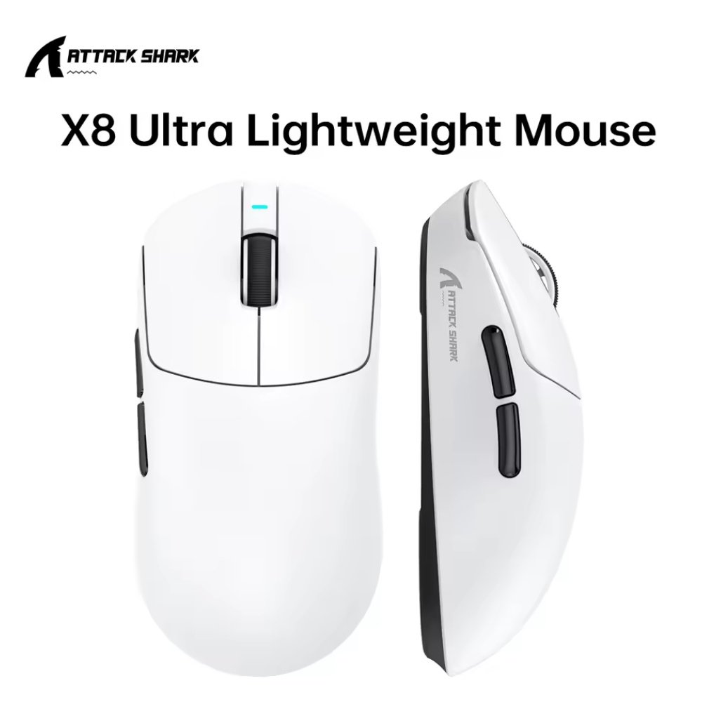 Миша Attack Shark X8 Ultra PAW3950Max 42000DPI 750IPS 60G 8000Hz White, фото №2 Миша Attack Shark X8 Ultra PAW3950Max 42000DPI 750IPS 60G 8000Hz White, фото №2