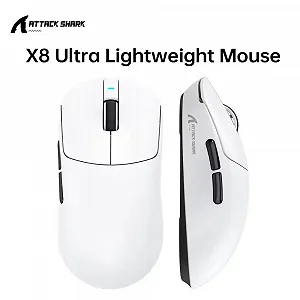 Миша Attack Shark X8 Ultra PAW3950Max 42000DPI 750IPS 60G 8000Hz White synthetic.ua - Фото 1