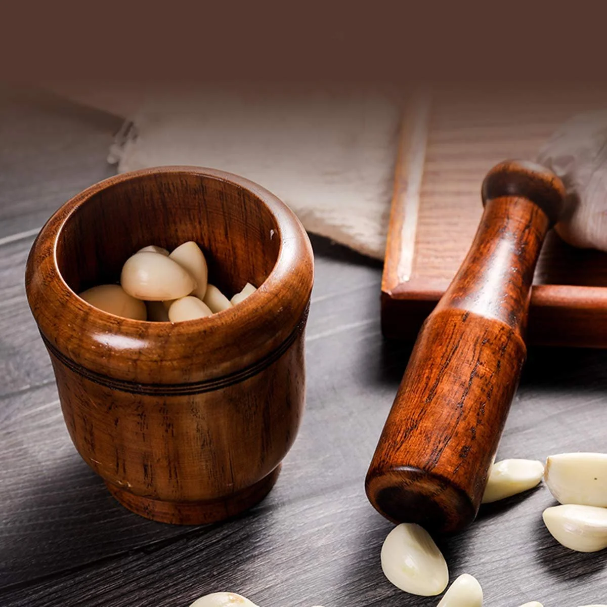 Ступка з товкачиком Масив дерева Натуральний, фото №2