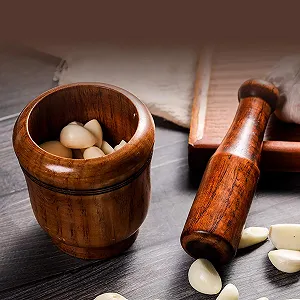 Ступка з товкачиком Масив дерева Натуральний synthetic.ua - Фото 1