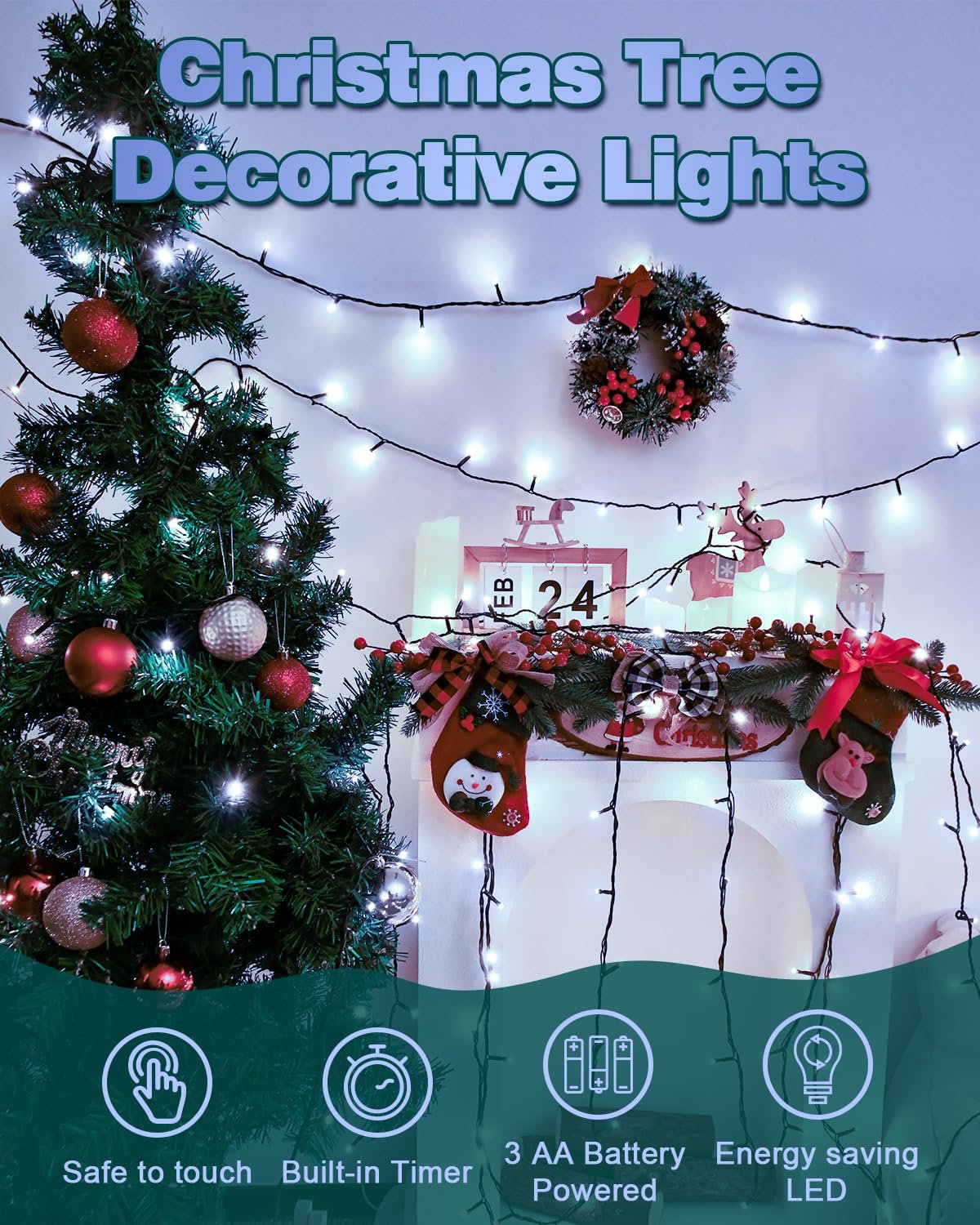 Гирлянда Dalugo 5 м 50 LED, холодный белый, фото №2