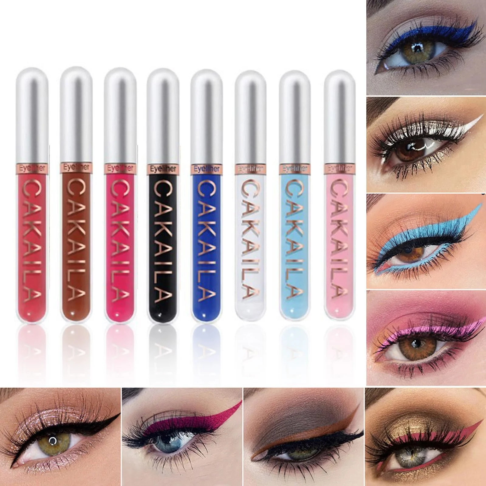 Жидкая Подводка для глаз Welhammsae 8 цветов, водостойкая, не размазывающаяся, матовая, фото №2 Жидкая Подводка для глаз Welhammsae 8 цветов, водостойкая, не размазывающаяся, матовая, фото №2