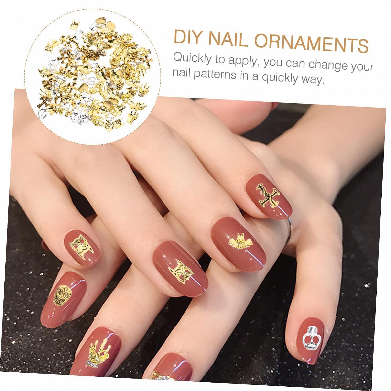 Подвеска для ногтей Винтаж DIY Хэллоуин Серебристый сплав, 120 шт, фото №5