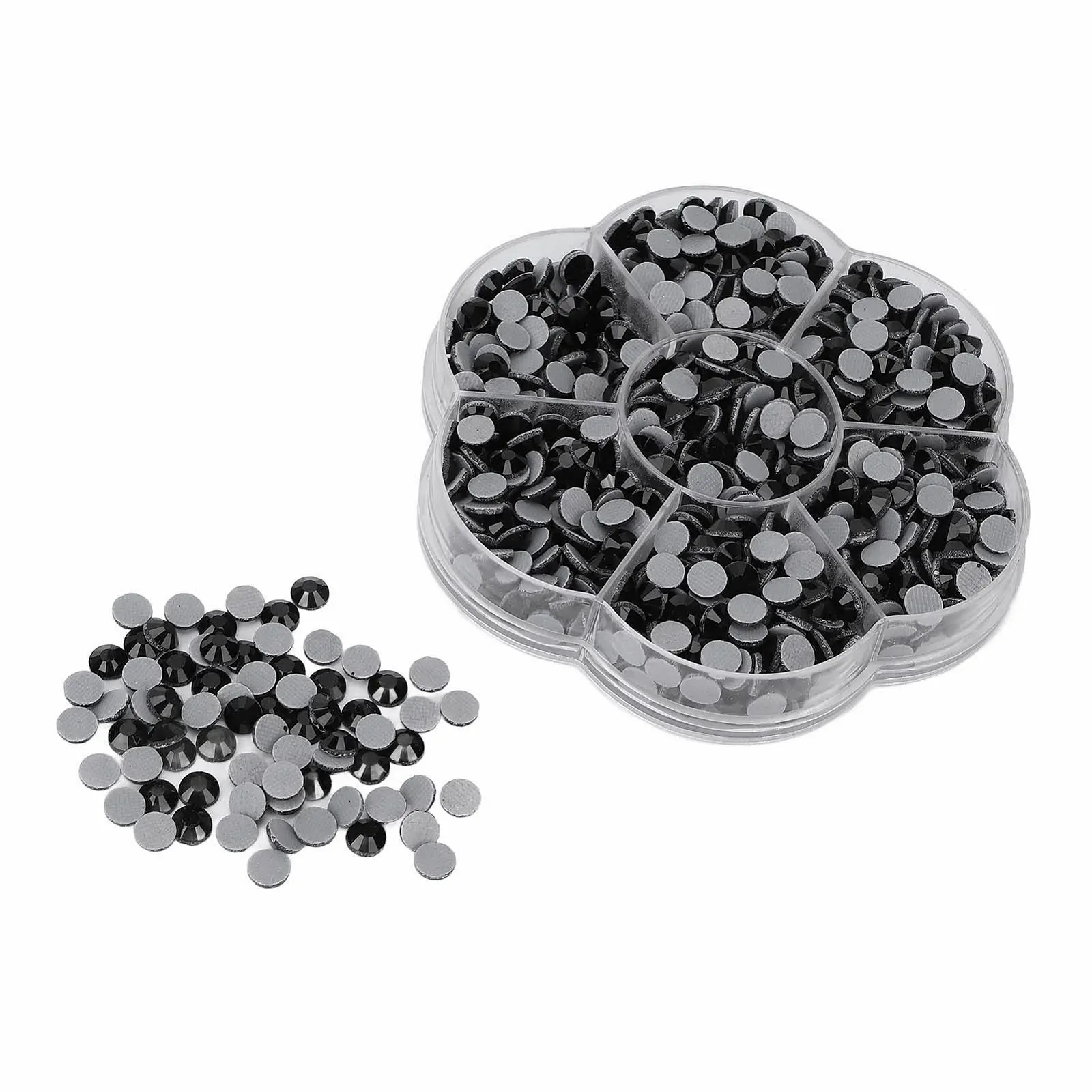 Стрази Плоскі 1000 шткришталеві , скляні камінці, для дизайну нігтів (JM201 чорний), фото №9