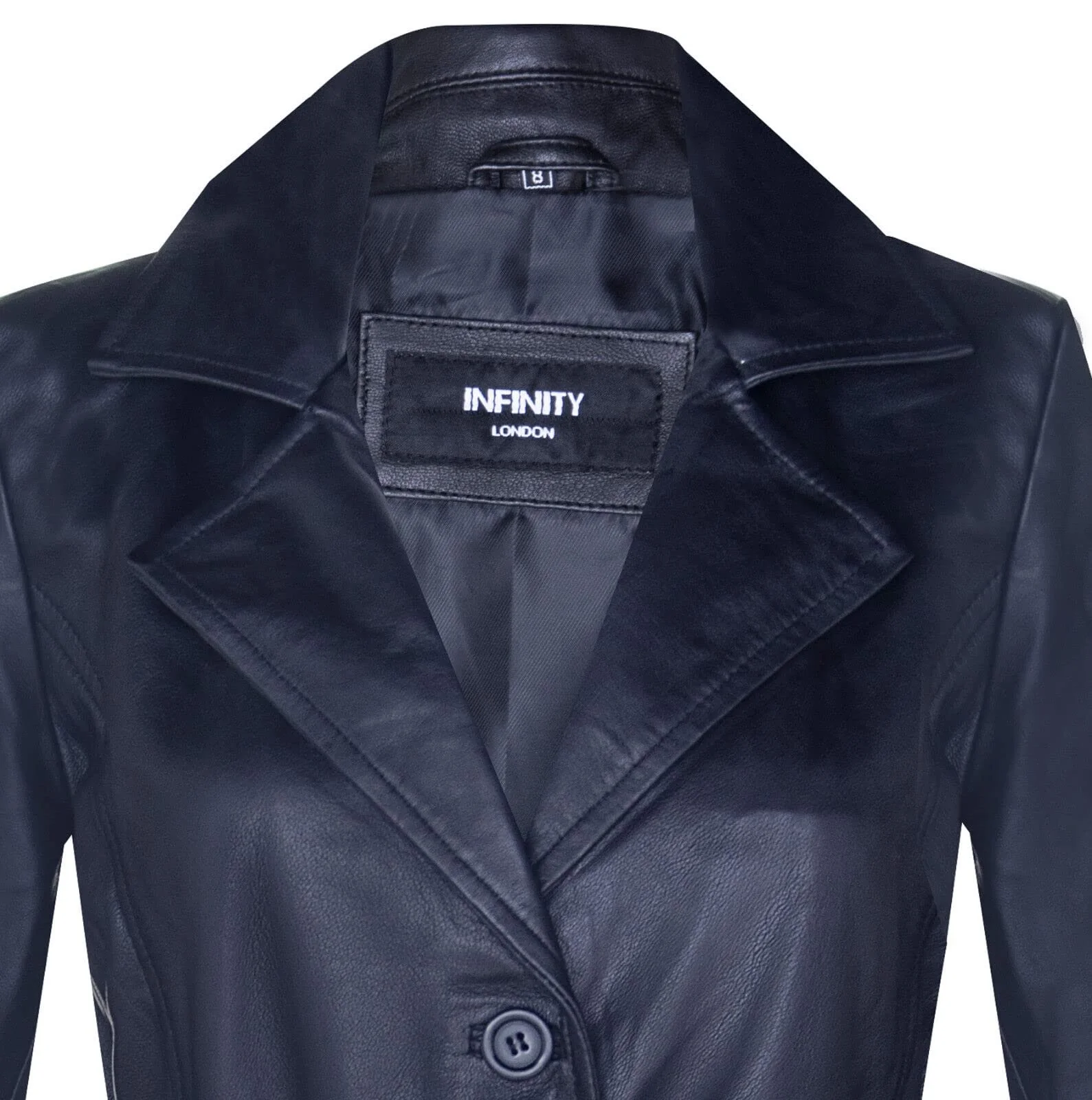 Кожаный Тренч Infinity Leather Женский Классический Черный, фото №4 Кожаный Тренч Infinity Leather Женский Классический Черный, фото №4