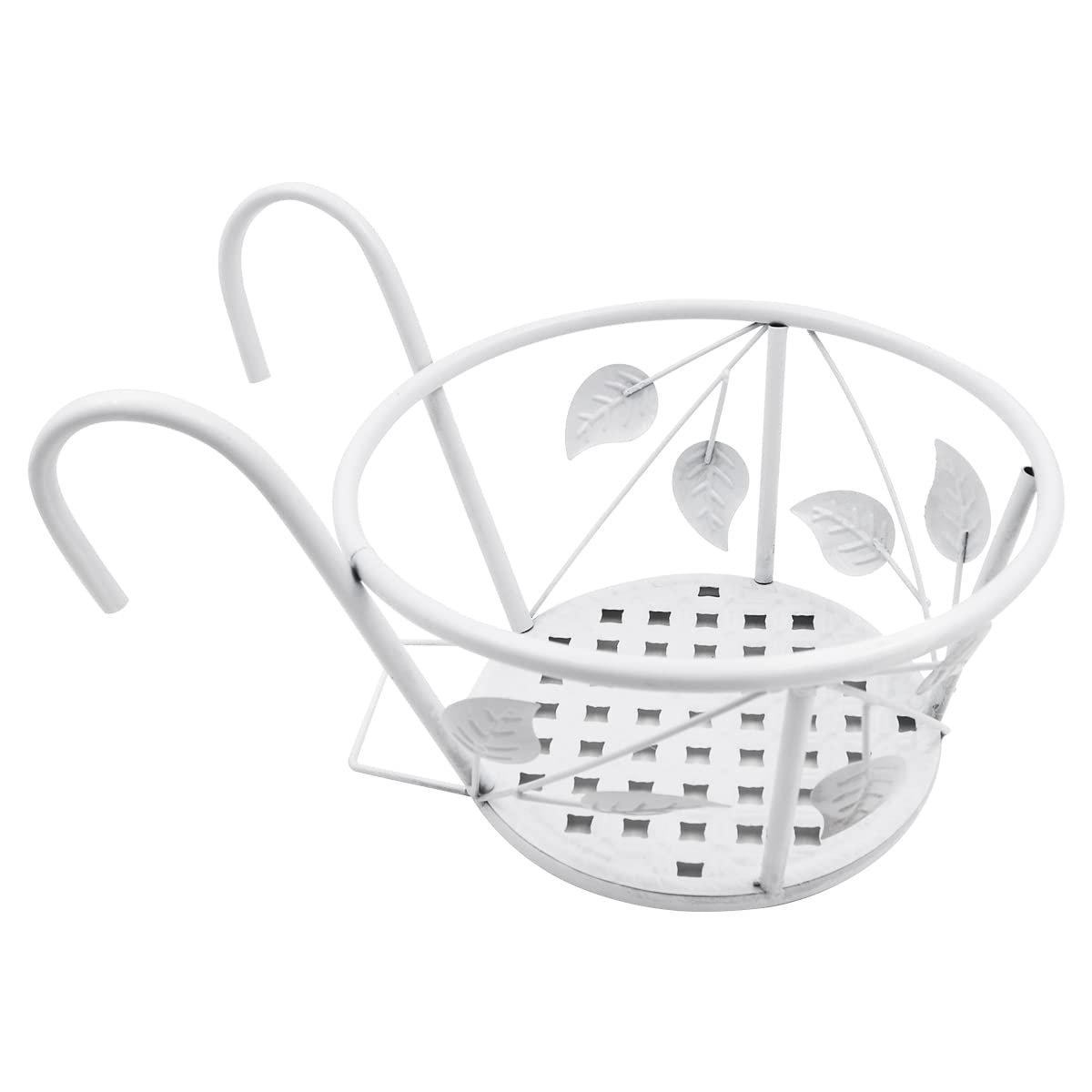 Підвісний тримач для квіткових горщиків Набір 3 шт. Круглий Для перил Залізний Для саду та балкона Білий, фото №3 Підвісний тримач для квіткових горщиків Набір 3 шт. Круглий Для перил Залізний Для саду та балкона Білий, фото №3